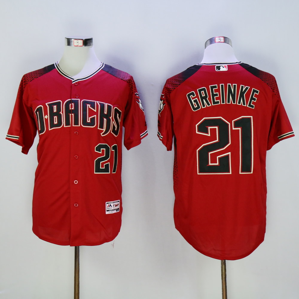 Men Arizona Diamondback #21 Greinke Red MLB Jerseys->arizona diamondback->MLB Jersey